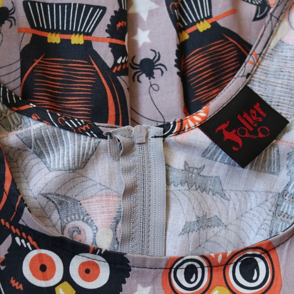 ModCloth Folter Halloween Owl A-line Midi Dress - Picture 4 of 5